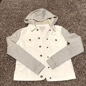 White Jean Jacket with Hood